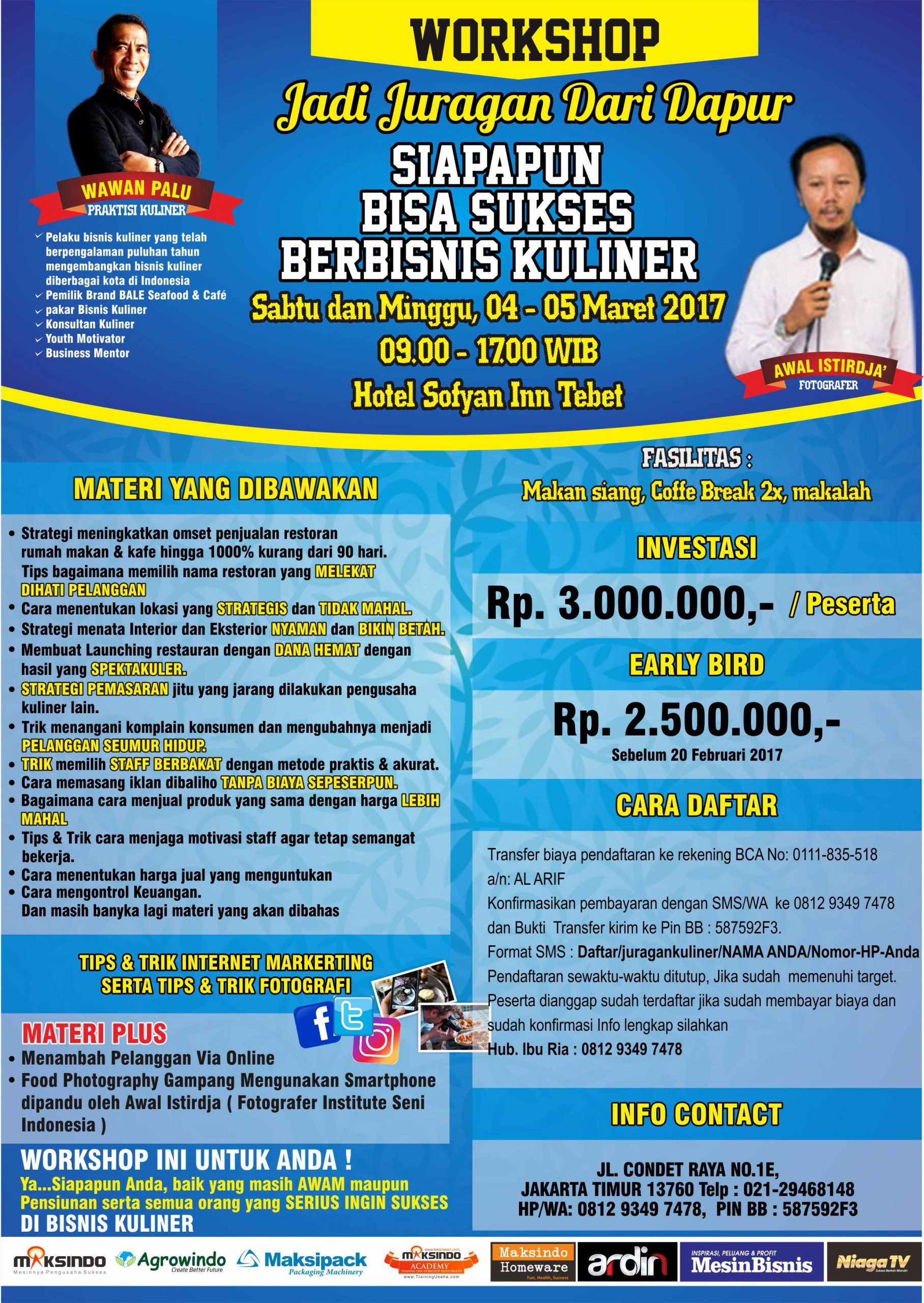 Workshop Jadi Juragan Dapur (Bisnis Kuliner) 4-5 Maret 2017