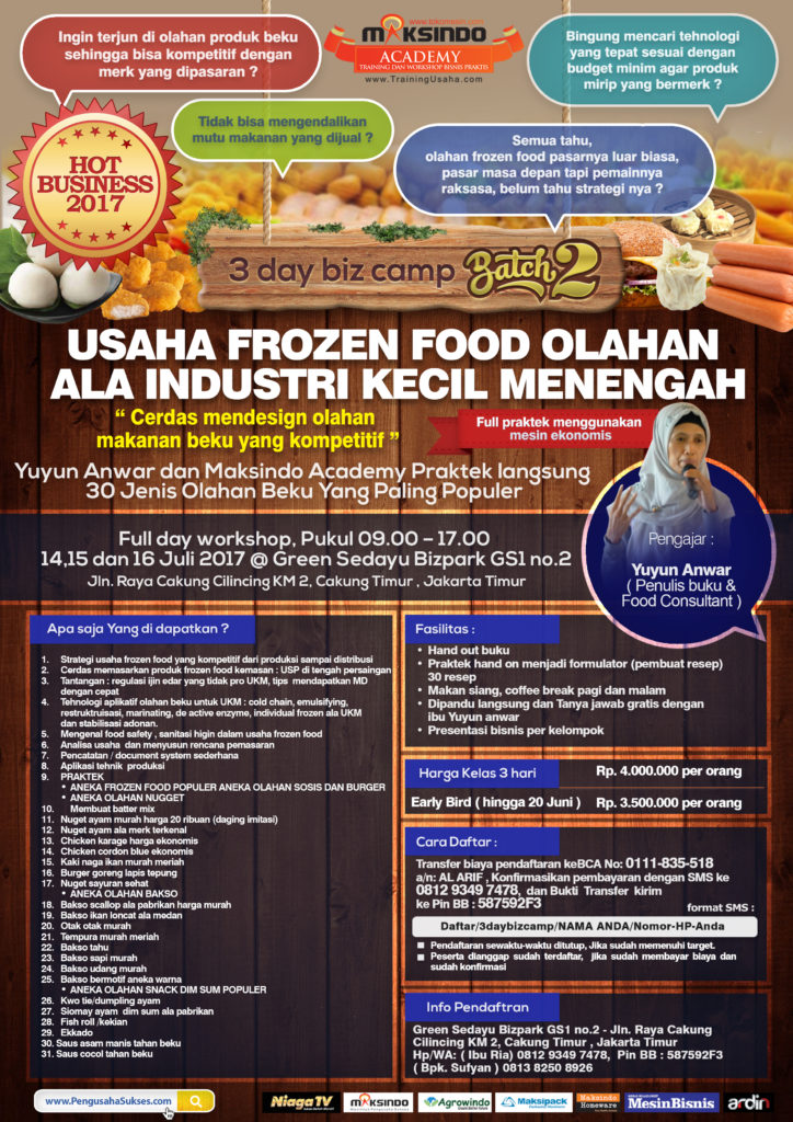 Training Usaha Frozen Food, 14-16 Juli 2017