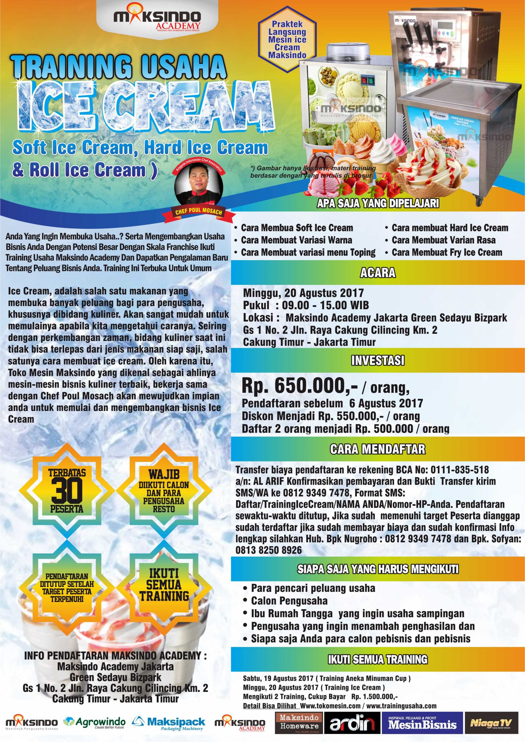 Training Usaha Ice Cream Roll, 20 Agustus 2017