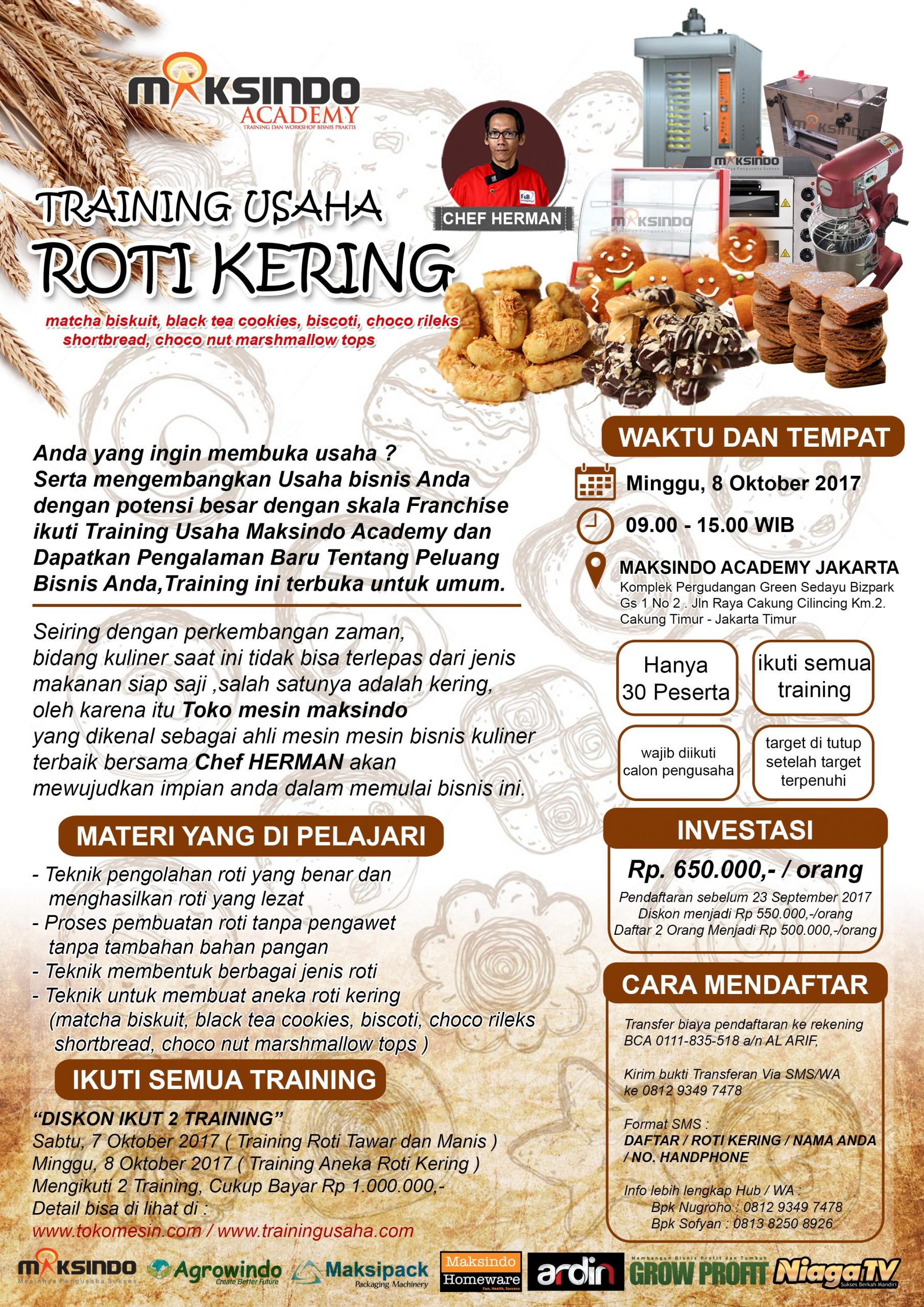 Training Usaha Roti Kering, 8 Oktober 2017
