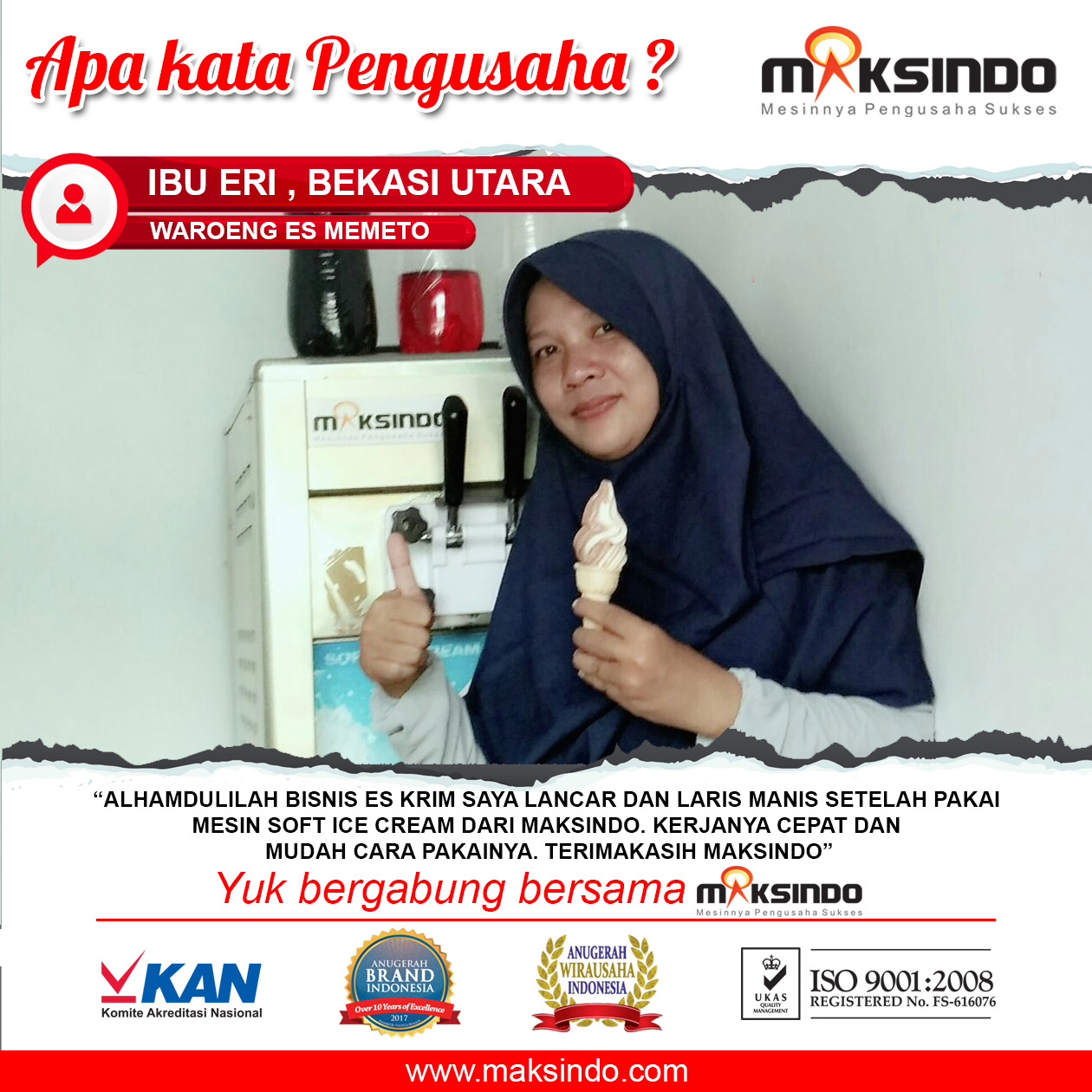 Waroeng Es Memeto : Bisnis Lancar Dan Laris Dengan Mesin Soft Ice Cream Maksindo