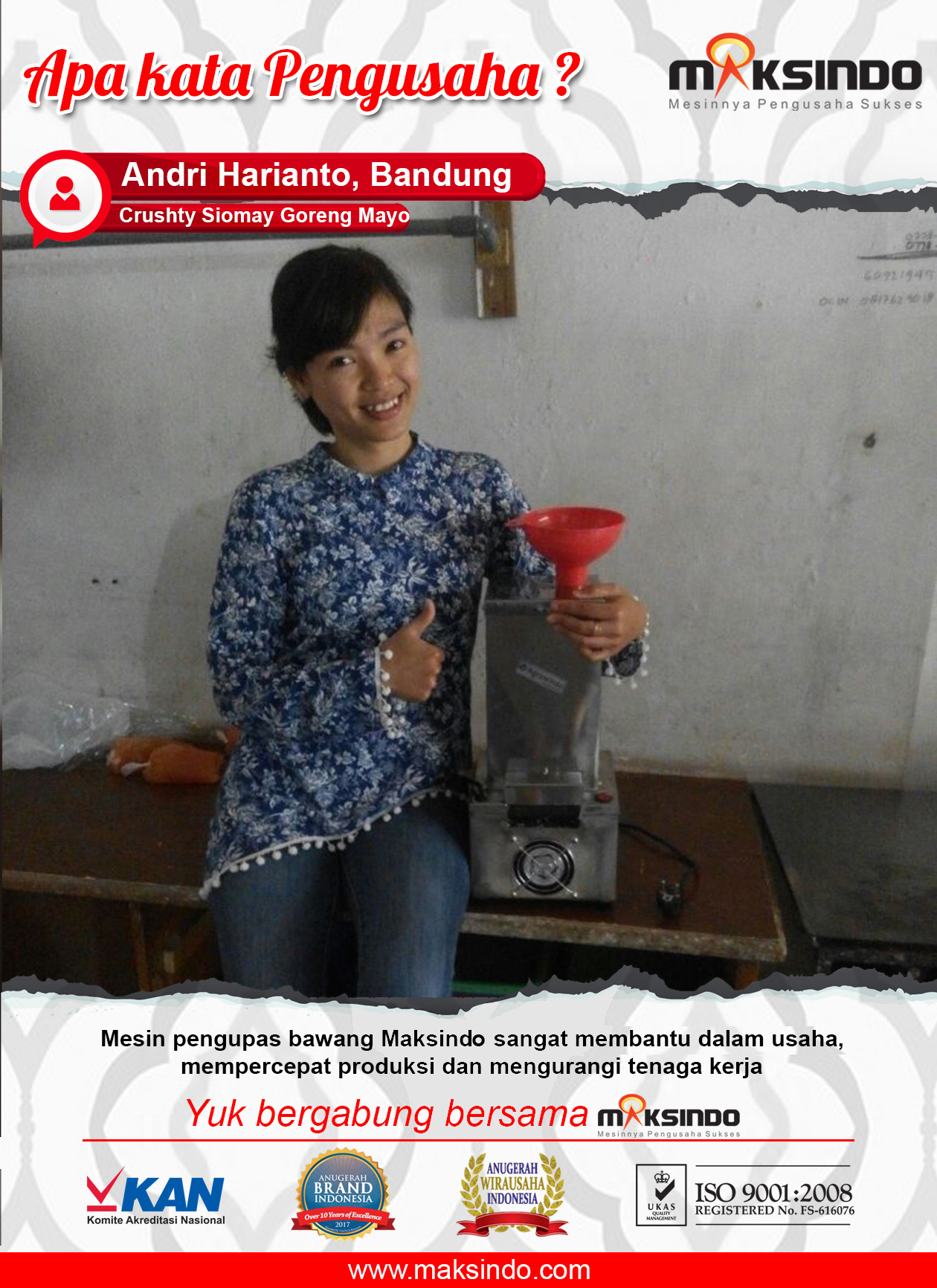 Crushty Siomay Goreng Mayo : Mesin Pengupas Bawang Maksindo Membantu