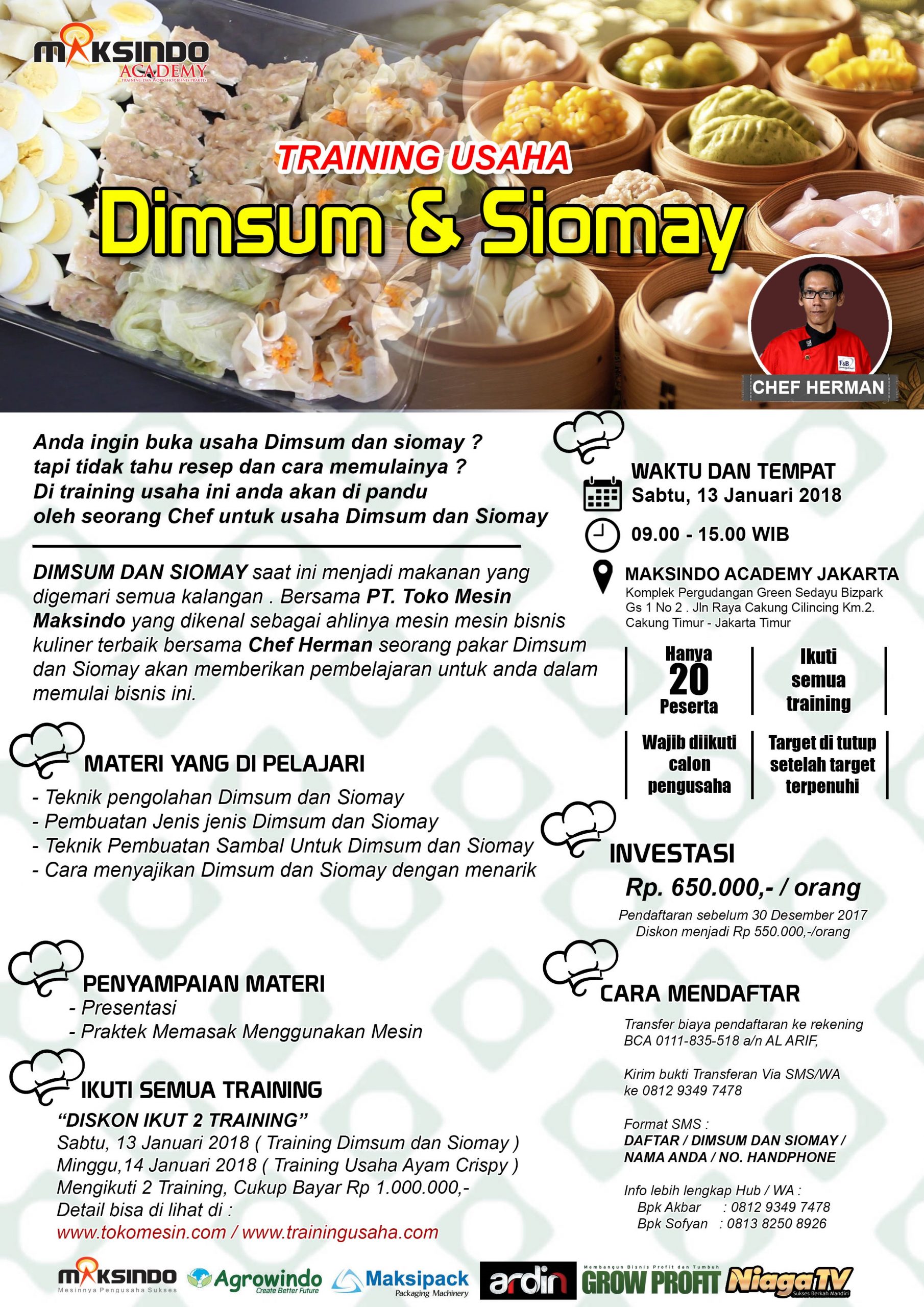 Training Usaha Dimsum dan Siomay, 13 Januari 2018