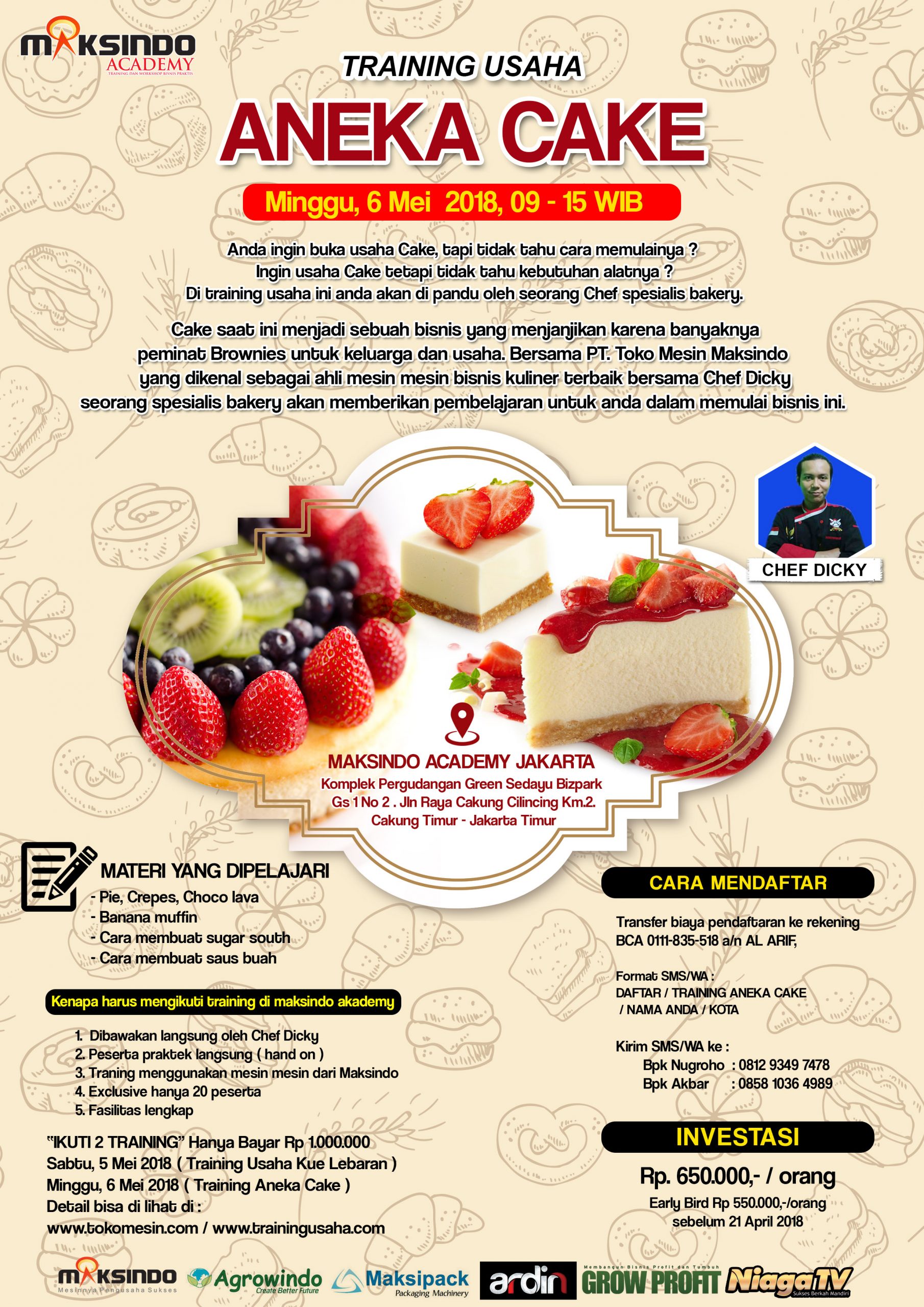 Training Usaha Aneka Cake, 6 Mei 2018