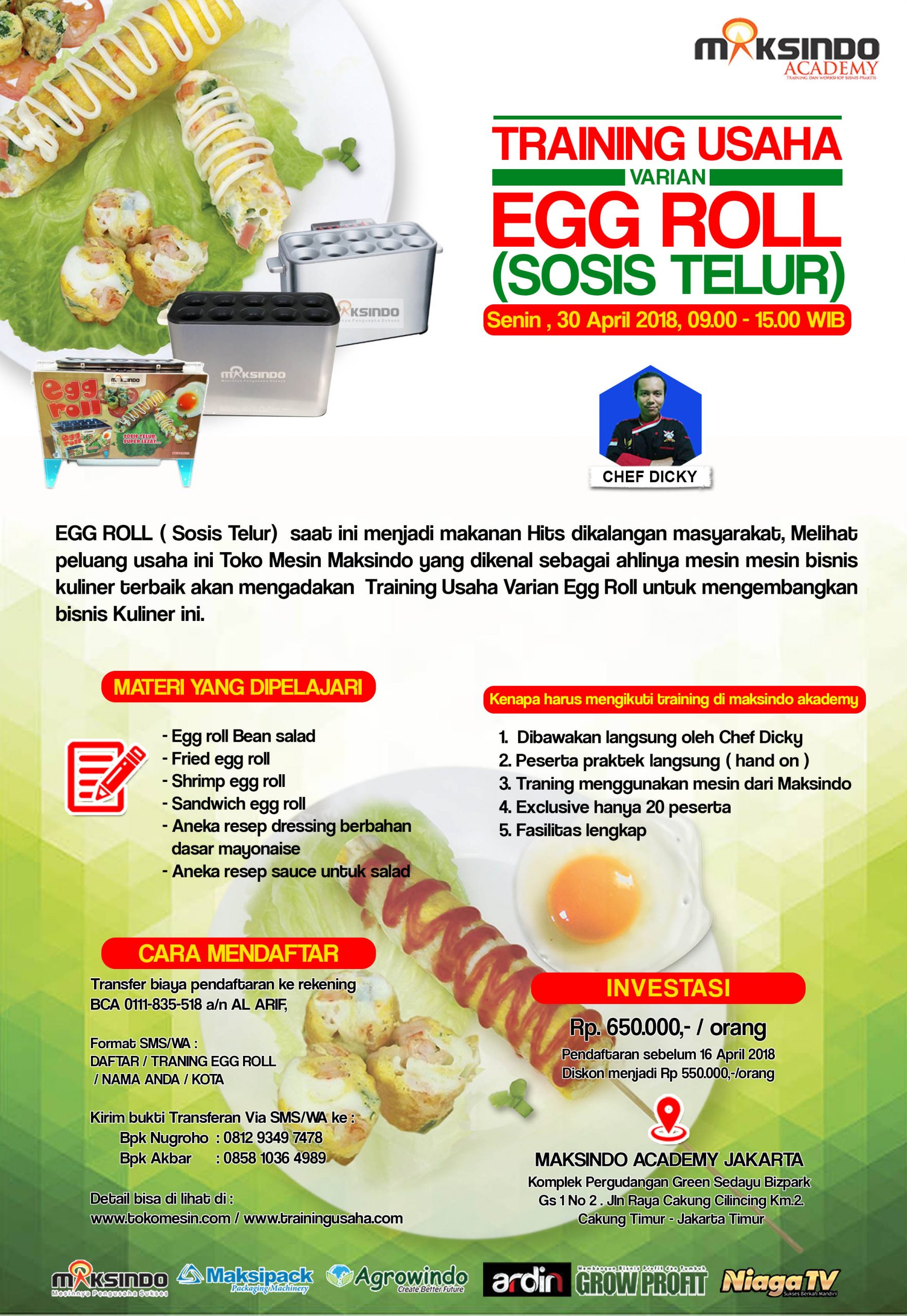 Training Usaha Varian Egg Roll (Sosis Telur), 30 April 2018