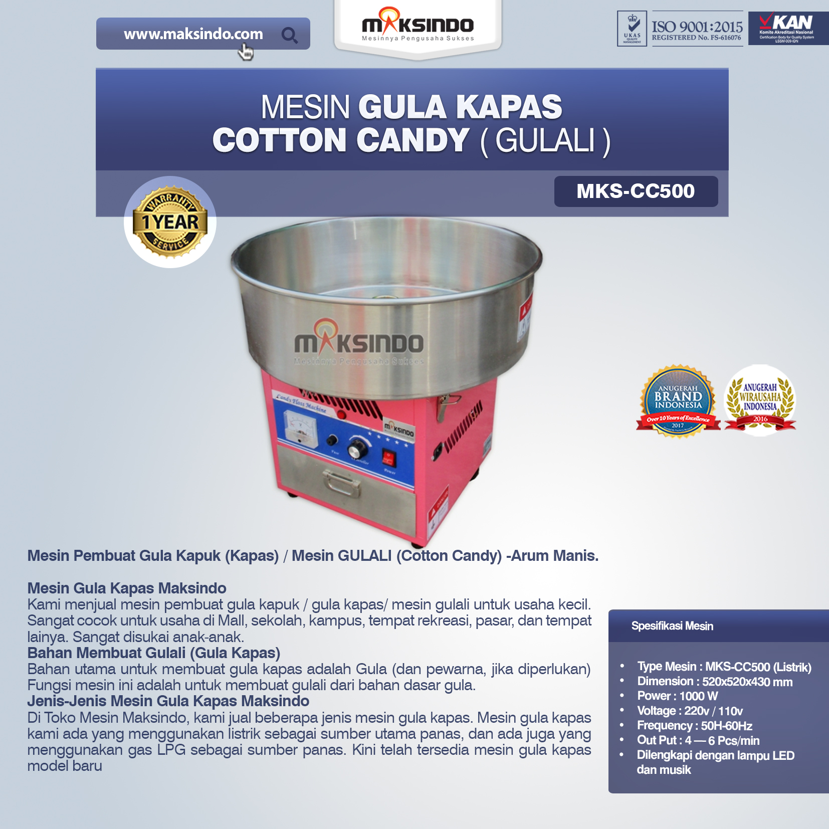 Jual Mesin Gula Kapas Cotton Candy (Gulali) di Bogor