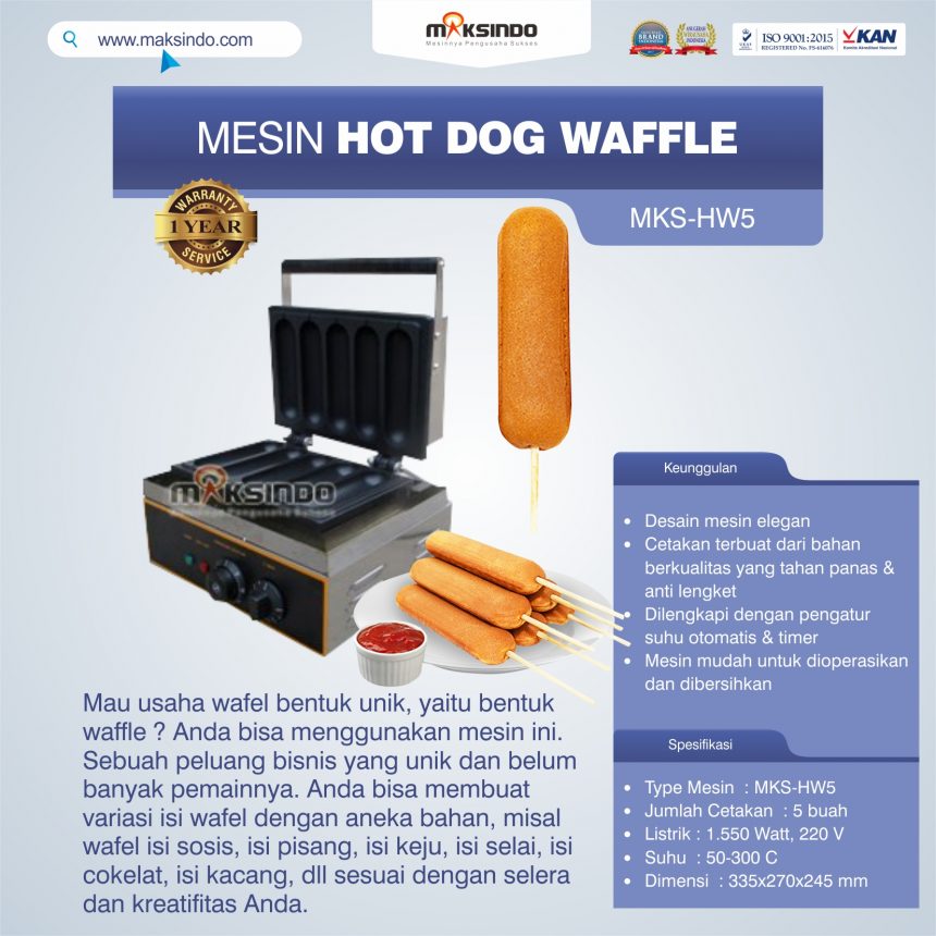 Jual Mesin Hot Dog Waffle MKS-HW5 Di Bogor