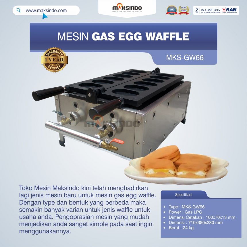 Jual Mesin Gas Egg Waffle GW66 di Bogor