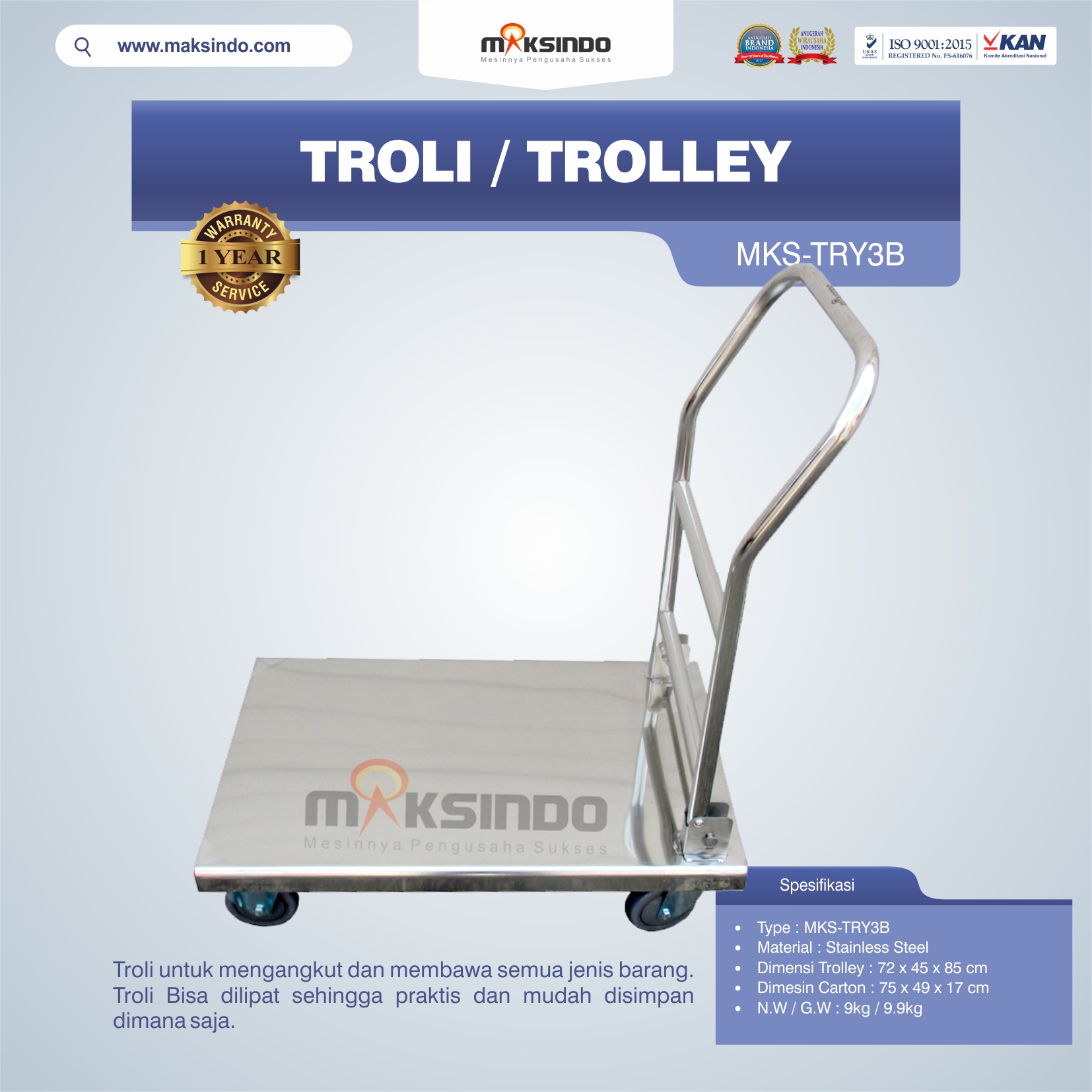 Jual Troli/Trolley MKS-TRY3B di Bogor