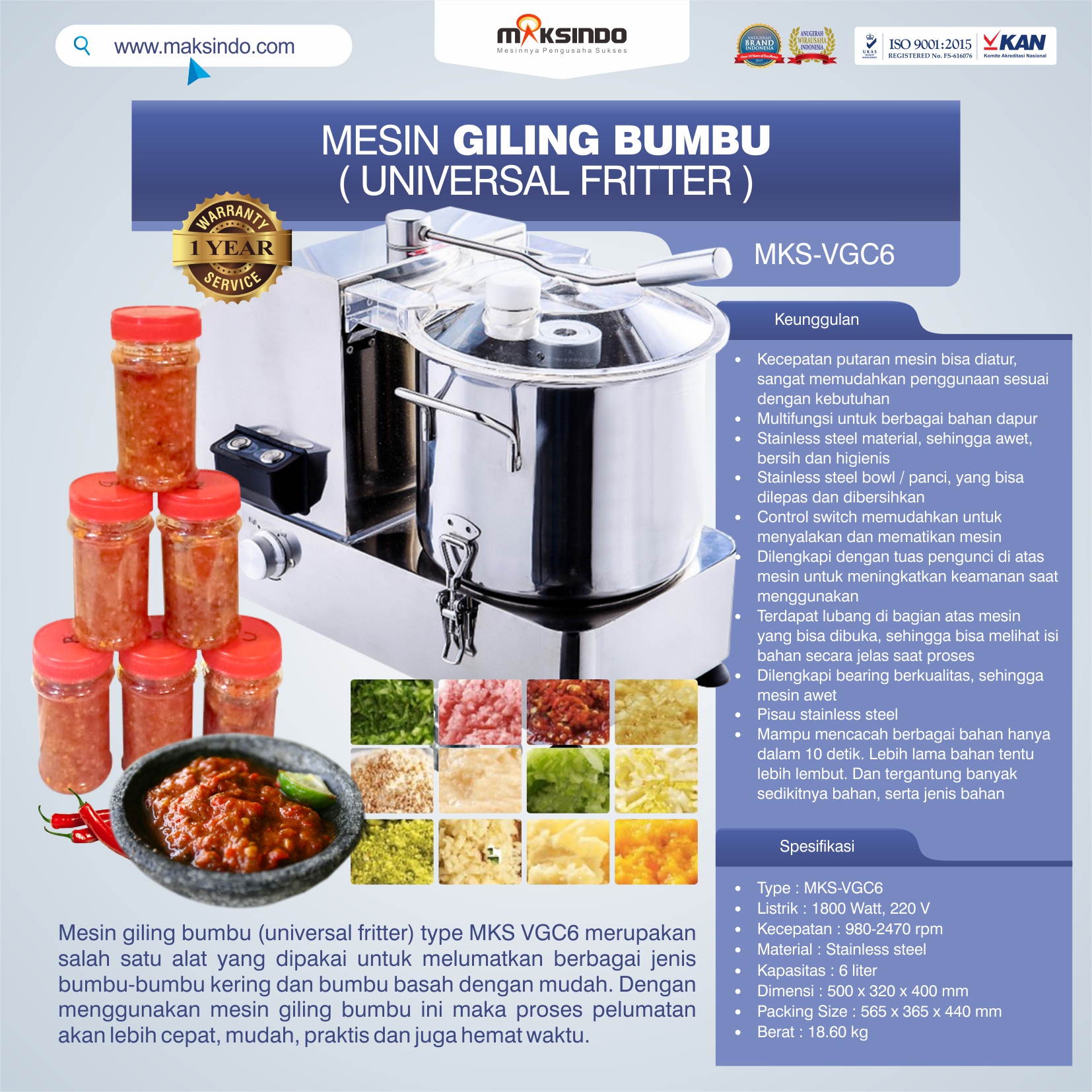 Jual Mesin Universal Fritter 6 liter (VGC6) di Bogor