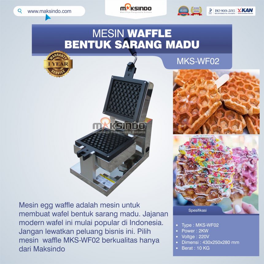 Jual Mesin Waffle Bentuk Sarang Madu MKS-WF02 di Bogor