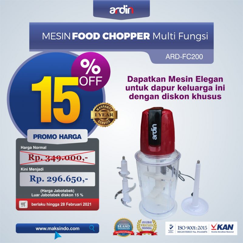 Jual Mesin Food Chopper Ardin Multi Fungsi ARD-FC200 di Bogor