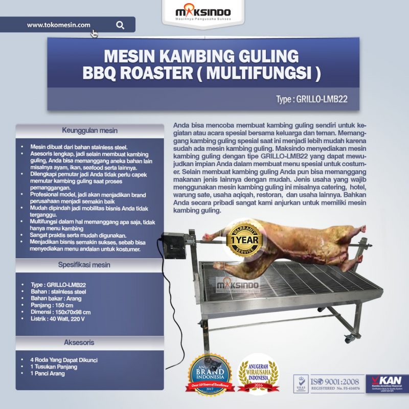 Jual Mesin Kambing Guling BBQ Roaster (GRILLO-LMB22) di Bogor