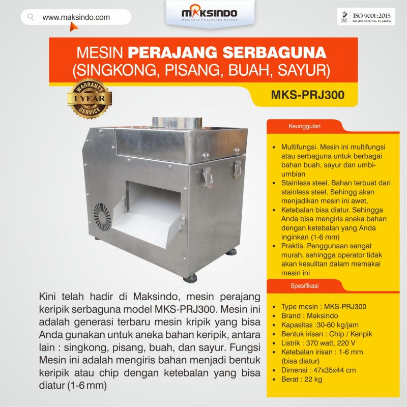 Jual Mesin Perajang Serbaguna (Singkong, Pisang, Buah, Sayur) MKS-PRJ300 di Bogor
