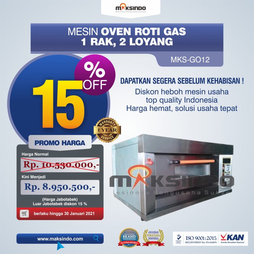 Jual Mesin Oven Gas 2 Loyang (MKS-GO12) di Bogor