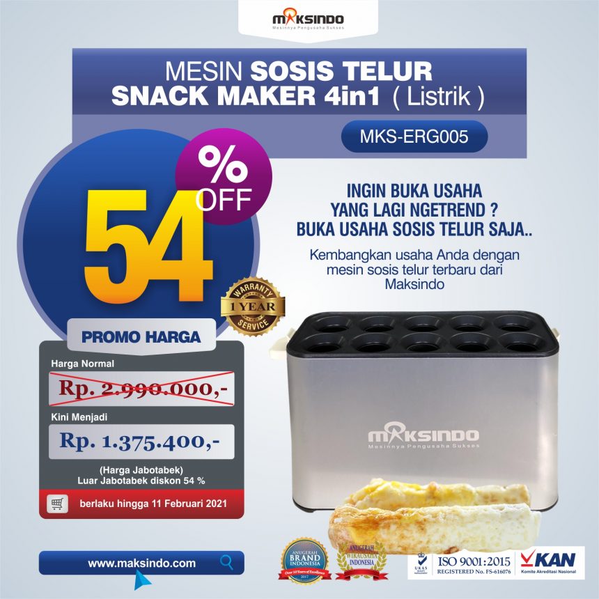 Jual Mesin Egg Roll Sosis Telur Snack Maker 4in1 Listrik di Bogor