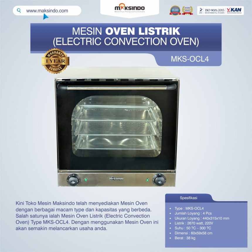Jual Mesin Oven Listrik (Electric Convection Oven) MKS-OCL4 di Bogor
