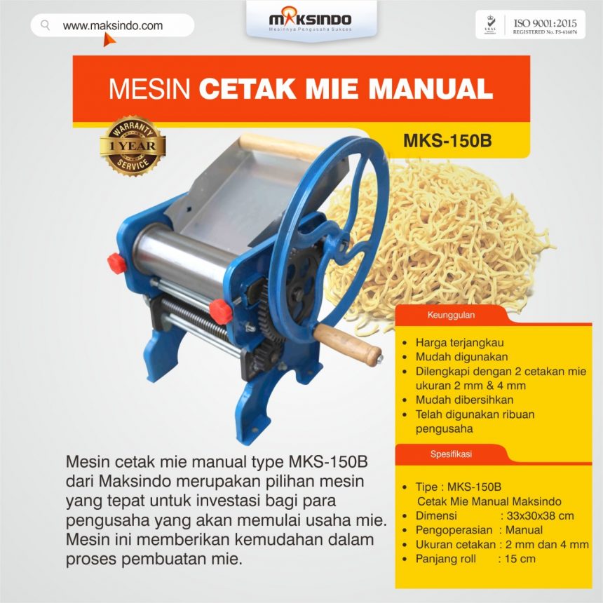 Jual Mesin Cetak Mie Manual (MKS-150B) Untuk Usaha di Bogor