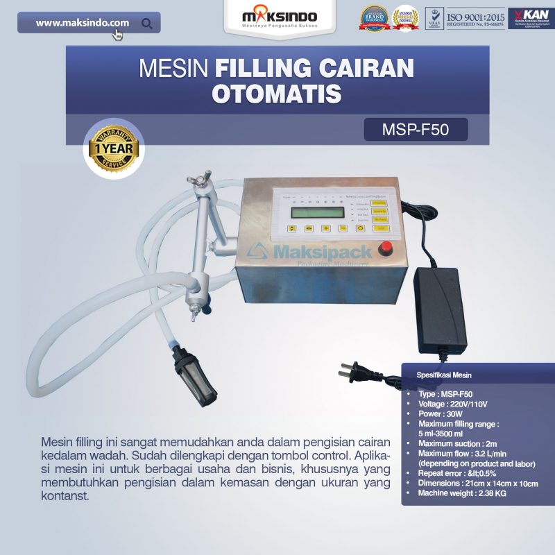 Jual Mesin Filling Cairan Otomatis MSP-F50 di Bogor