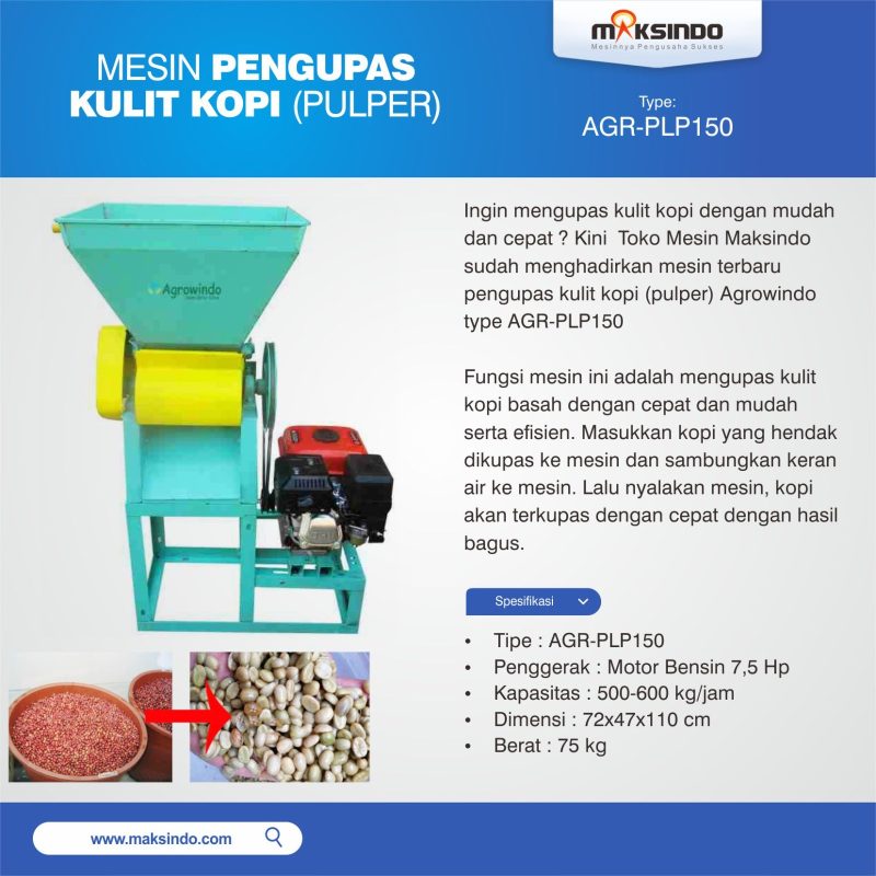 Jual Mesin Pengupas Kulit Kopi (pulper) – AGR-PLP150 di Bogor Jual Mesin Pengupas Kulit Kopi (pulper) – AGR-PLP150 di Bogor